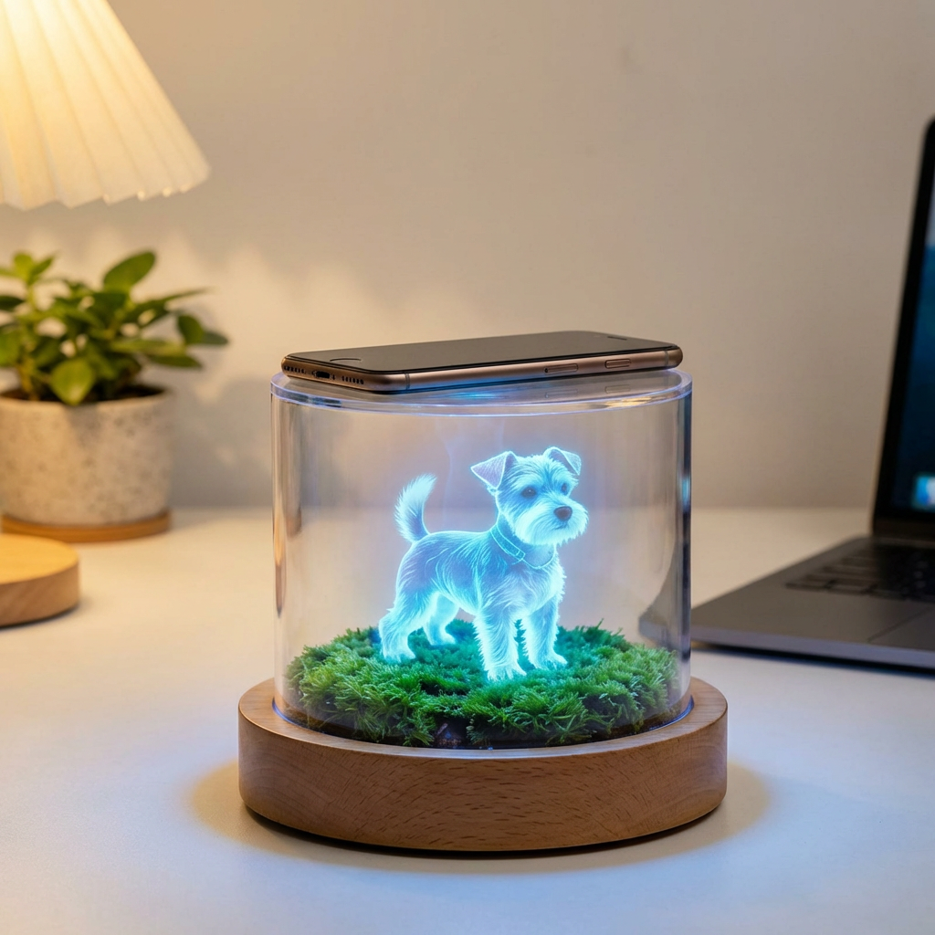 شاحن لاسلكي مع هولوغرام ثلاثي الأبعاد | Hologram Wireless Charger