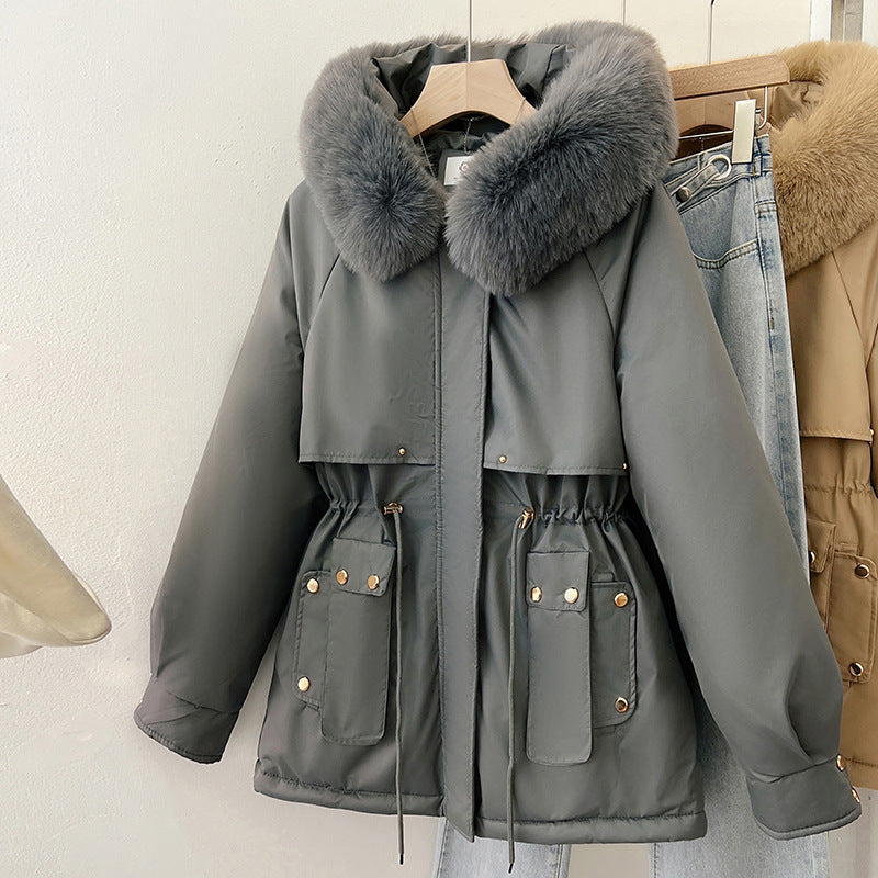 معطف شتوي بياقة فرو فاخرة | Women's Winter Fur Collar Coat