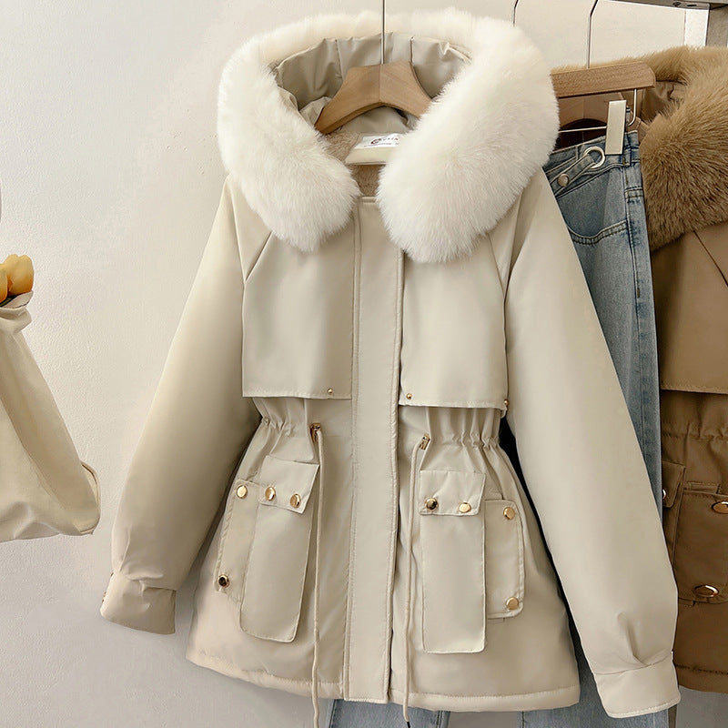 معطف شتوي بياقة فرو فاخرة | Women's Winter Fur Collar Coat