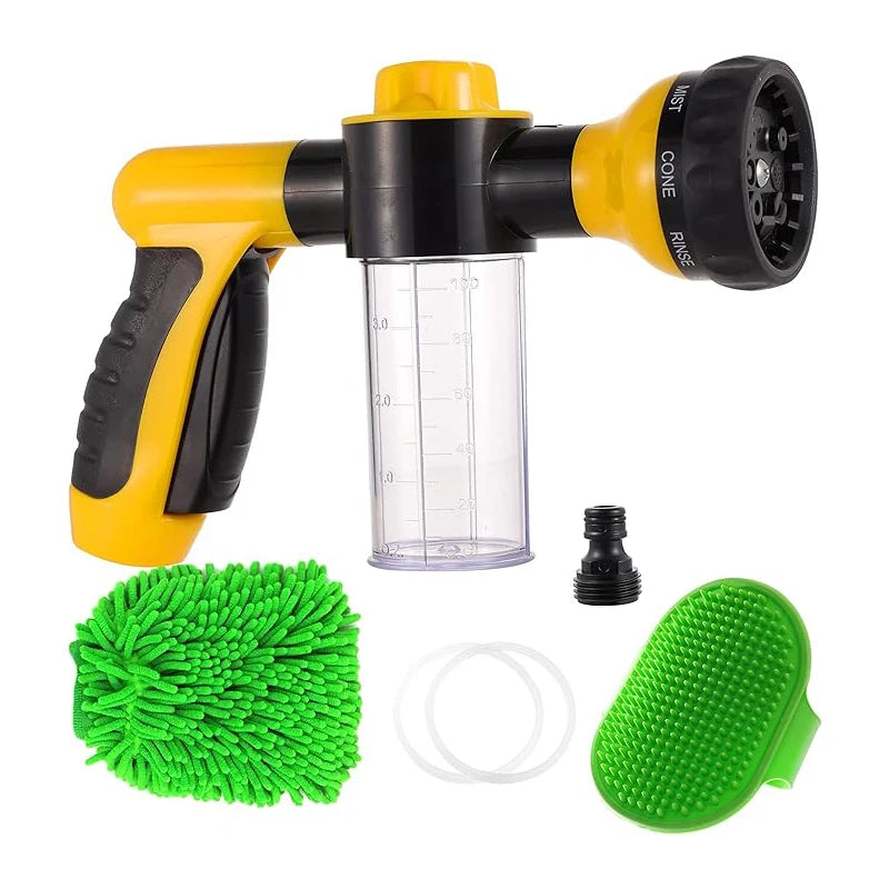 مسدس رش الماء 8 أوضاع مع خزان صابون | Foam Spray Gun