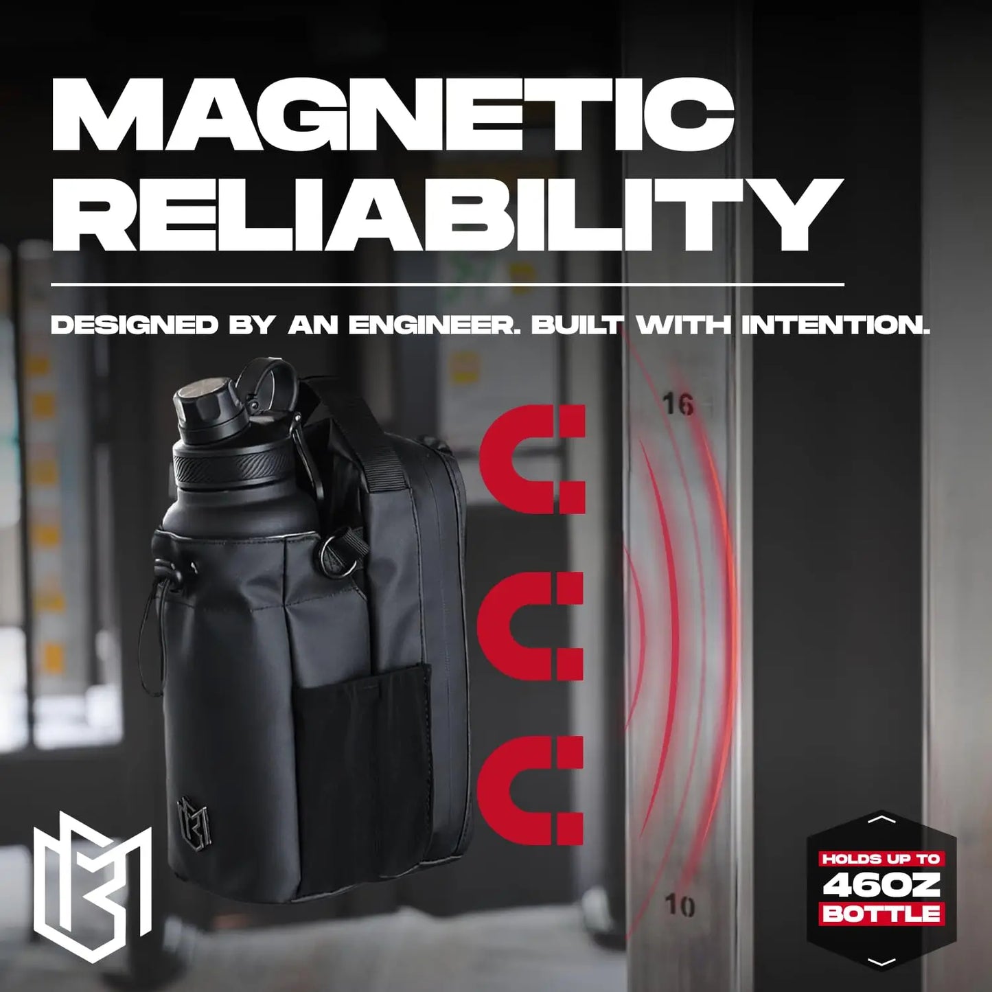Magnetic Water Bottle Bag - Hands Free Carry - Gym