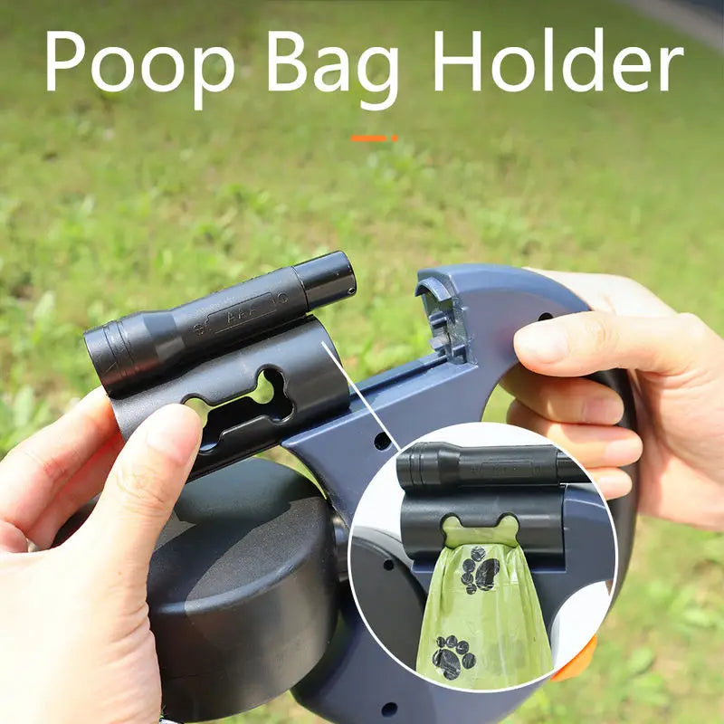 مقود كلبين مزدوج قابل للسحب 360° | Dual Dog Rope Leash