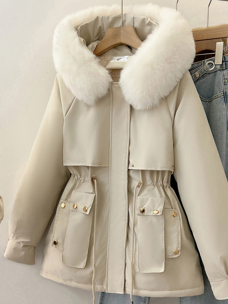 معطف شتوي بياقة فرو فاخرة | Women's Winter Fur Collar Coat