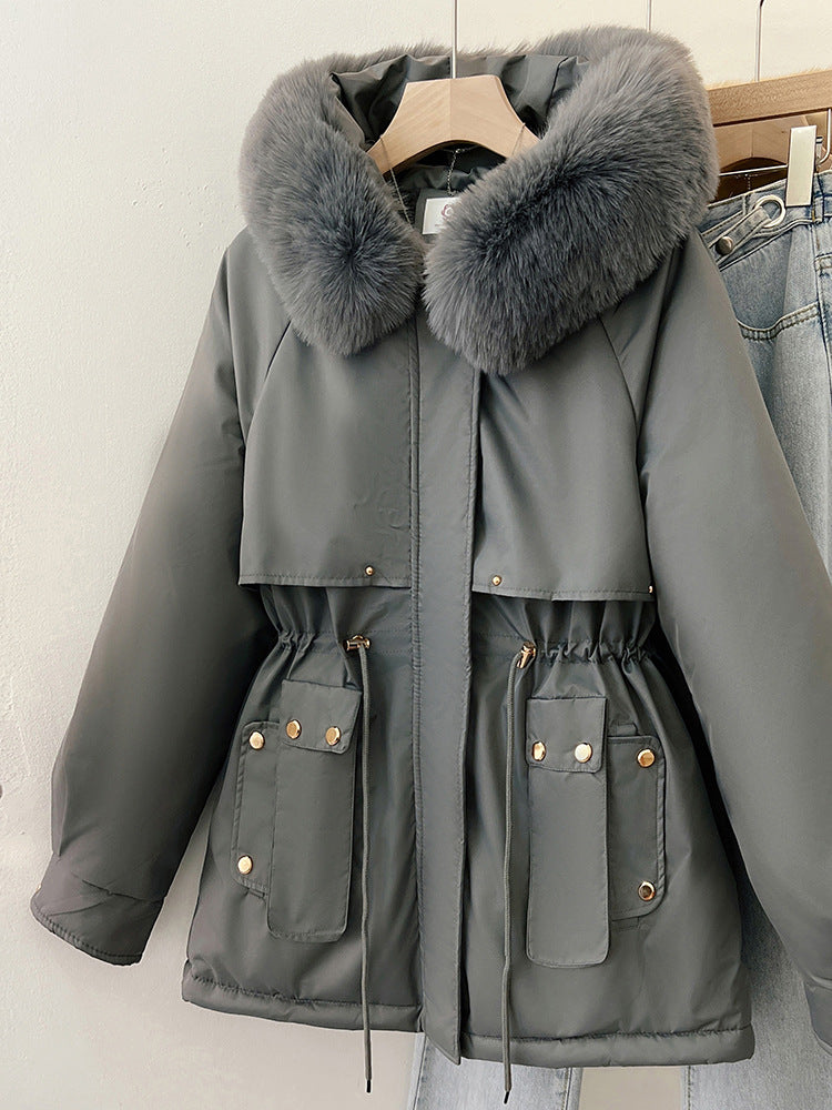 معطف شتوي بياقة فرو فاخرة | Women's Winter Fur Collar Coat