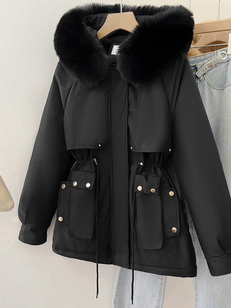معطف شتوي بياقة فرو فاخرة | Women's Winter Fur Collar Coat