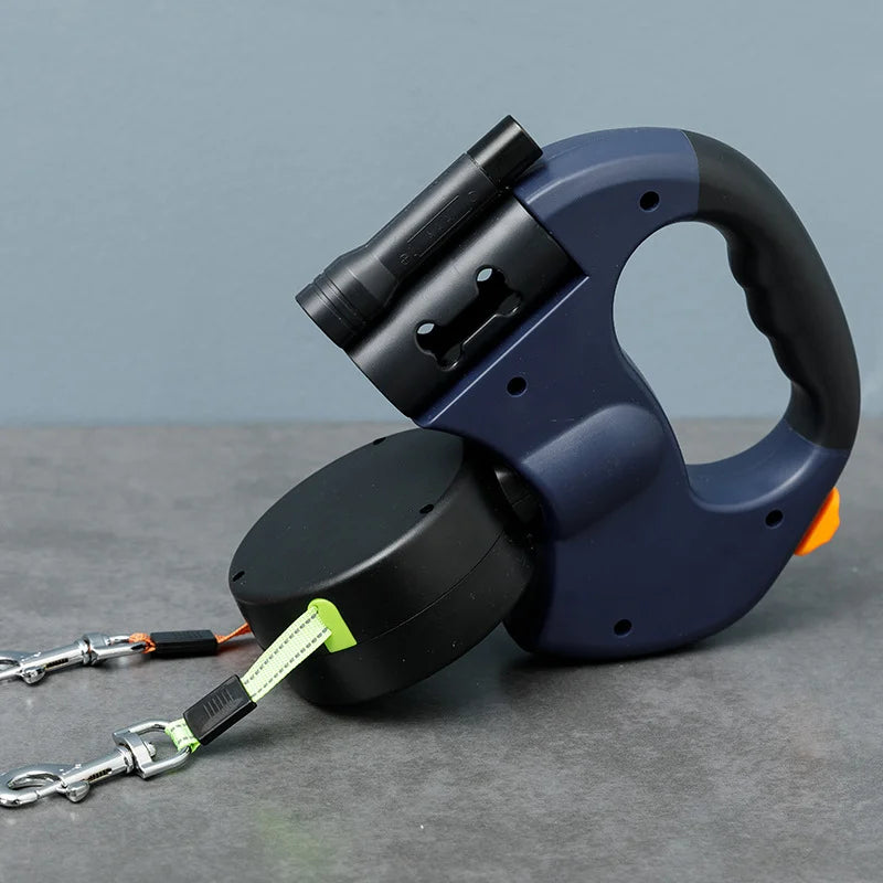مقود كلبين مزدوج قابل للسحب 360° | Dual Dog Rope Leash