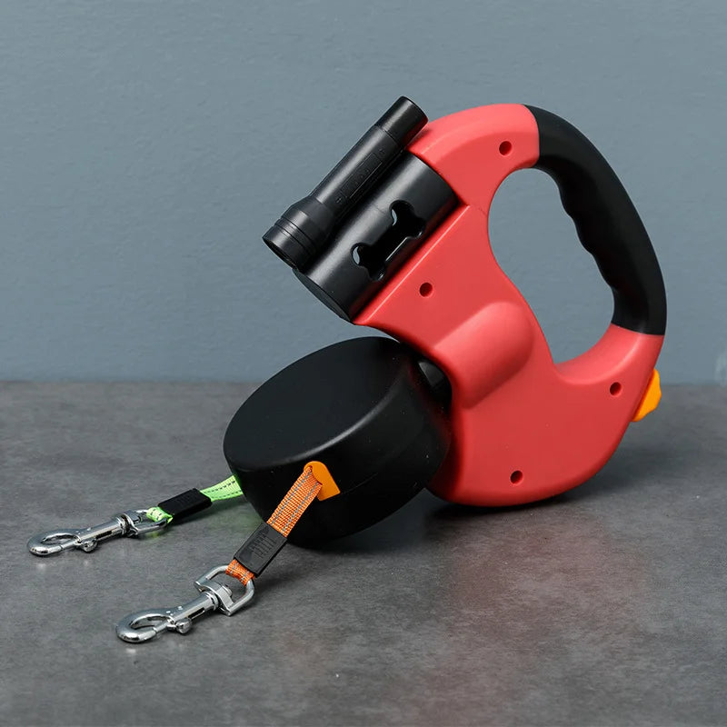 مقود كلبين مزدوج قابل للسحب 360° | Dual Dog Rope Leash