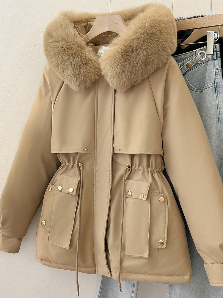 معطف شتوي بياقة فرو فاخرة | Women's Winter Fur Collar Coat