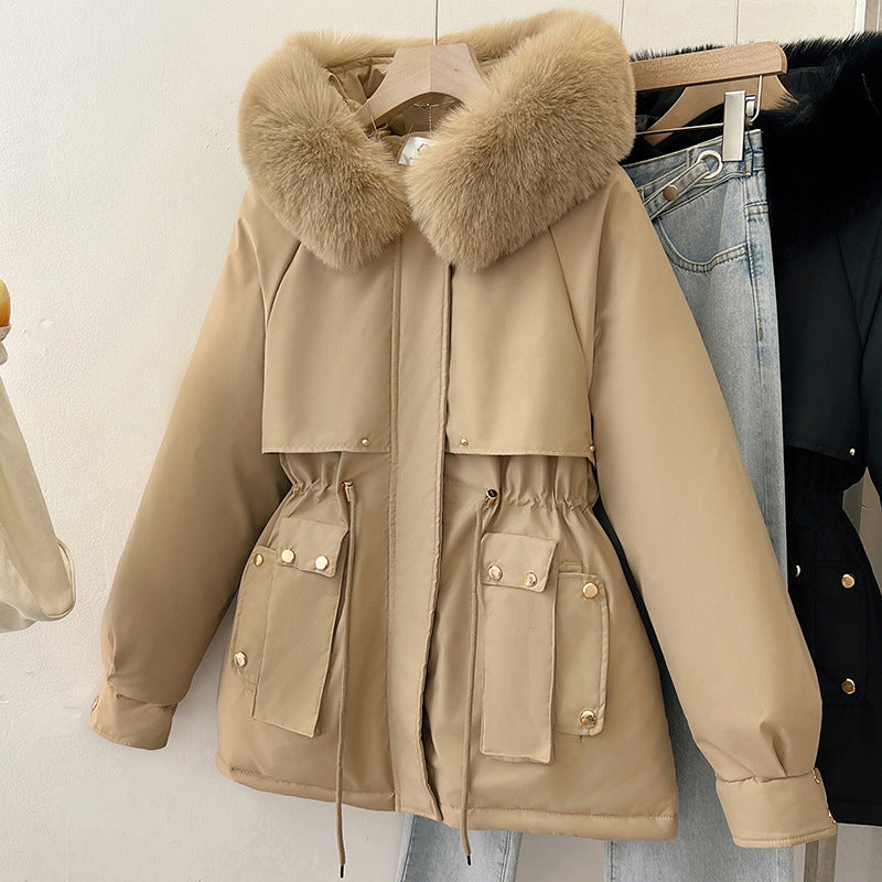 معطف شتوي بياقة فرو فاخرة | Women's Winter Fur Collar Coat