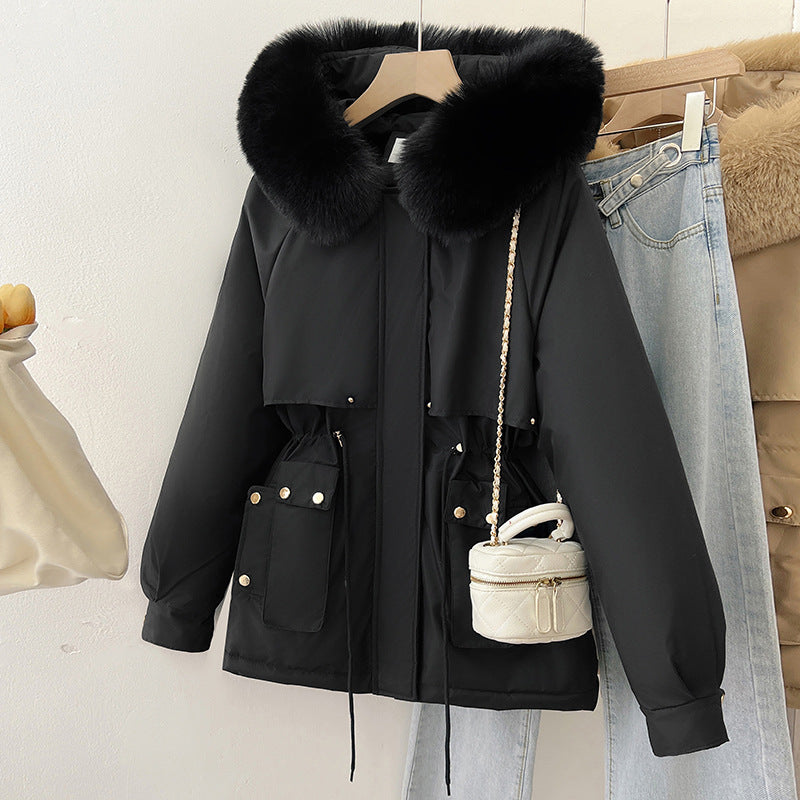 معطف شتوي بياقة فرو فاخرة | Women's Winter Fur Collar Coat