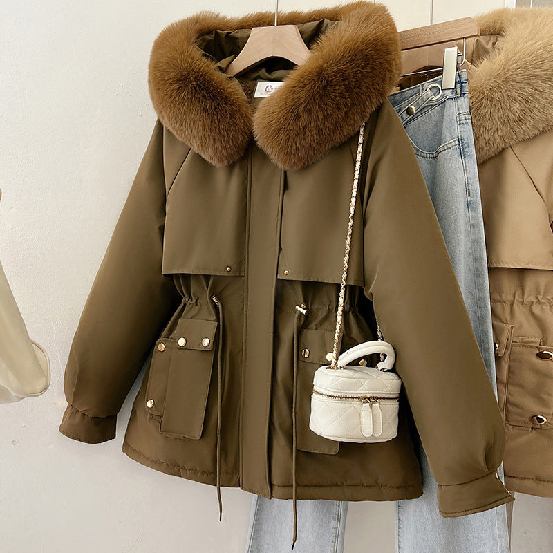 معطف شتوي بياقة فرو فاخرة | Women's Winter Fur Collar Coat