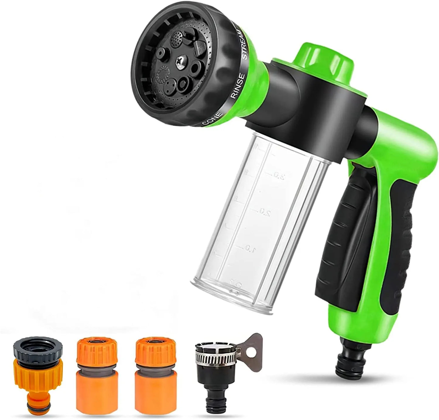 مسدس رش الماء 8 أوضاع مع خزان صابون | Foam Spray Gun