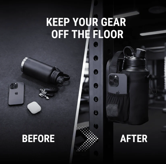 Magnetic Water Bottle Bag - Hands Free Carry - Gym