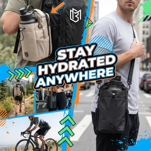 Magnetic Water Bottle Bag - Hands Free Carry - Gym
