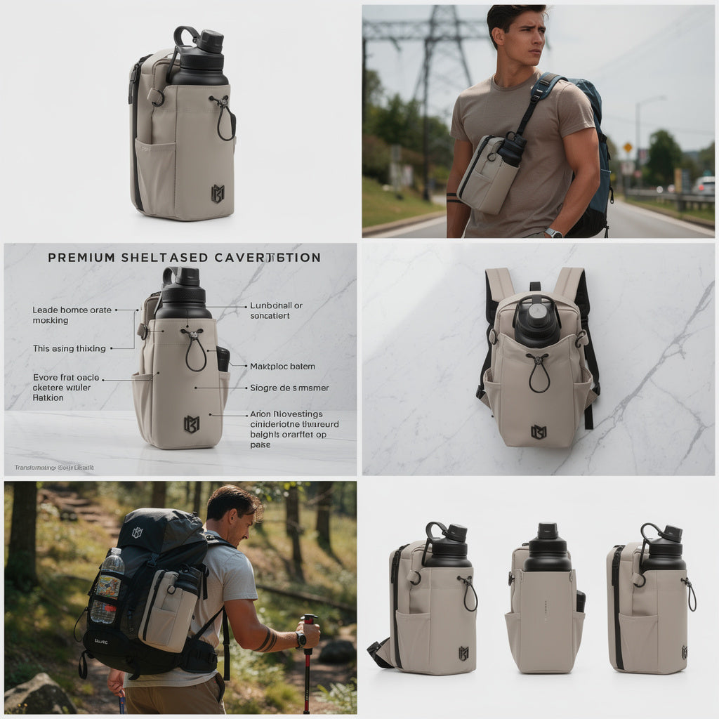 Magnetic Water Bottle Bag - Hands Free Carry - Gym
